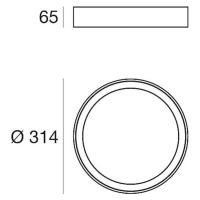 LED stropné svietidlo Tara R, Ø 31,4 cm, čierna, hliník, 3 000 K