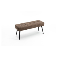 Estila Dizajnová sivo hnedá lavica Soreli s moderným lineárne prešívaným čalúnením 100 cm
