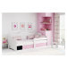 Expedo Detská posteľ JULIS + matrac, 80x160, biela/ružová