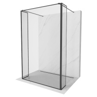 MEXEN/S - Kioto Sprchová zástena WALK-IN voľne stojaca 90 x 30 x 30 cm, čierny vzor, čierna 800-