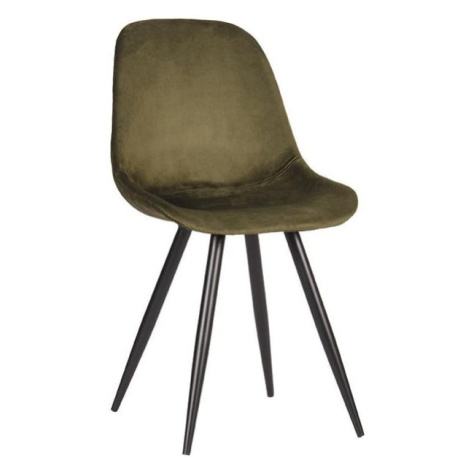 Khaki zamatové jedálenské stoličky v súprave 2 ks Capri – LABEL51