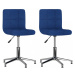 Otočná jedálenská stolička 2 ks kov / látka Dekorhome Modrá,Otočná jedálenská stolička 2 ks kov 