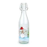 TORO Sklenená fľaša s patentným uzáverom TORO 1l snehuliak