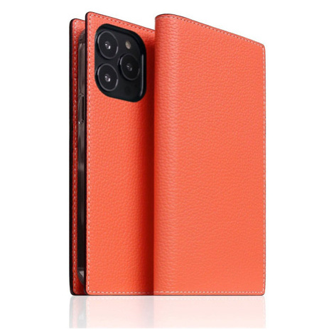 SLG Design puzdro D8 Neon Full Grain Leather Diary pre iPhone 14 Pro - Coral