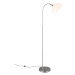 Stojacia lampa v striebornej farbe s kovovým tienidlom (výška  170 cm) Sierra – Trio