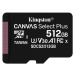 Kingston microSDXC Canvas Select Plus 512GB 100MB/s UHS-I + SD adaptér