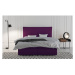 Čalúnená posteľ Violet 140x200, fialová, vr. matraca a topperu