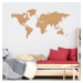 Korková mapa sveta na stenu