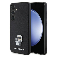 Plastové puzdro Karl Lagerfeld na Samsung Galaxy S24 5G S921 KLHCS24SPSAKCMPK PU Saffiano Metal 