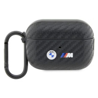 Púzdro BMW AirPods Pro 2 gen cover Black Carbon Double Metal Logo (BMAPWMPUCA2)