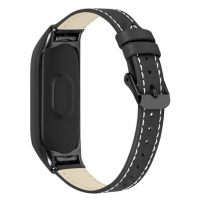 Xiaomi Mi Smart Band 7, remienok z pravej kože, čierny