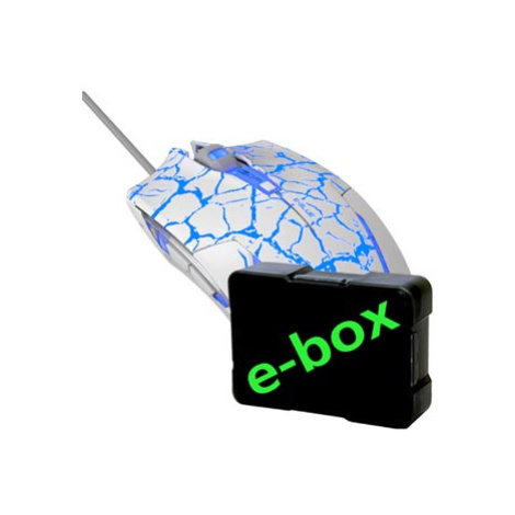 E-blue Myš Cobra, 2500DPI, optická, 6tl., drátová USB, bílo-modrá, herní, e-box