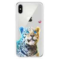 Odolné silikónové puzdro iSaprio - Leopard With Butterfly - iPhone X
