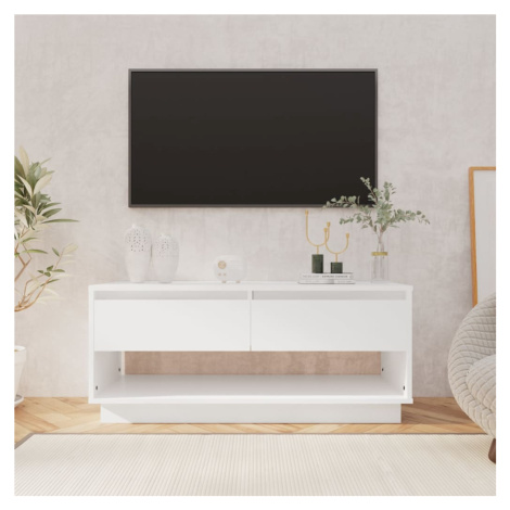 vidaXL TV skrinka biela 102x41x44 cm drevotrieska