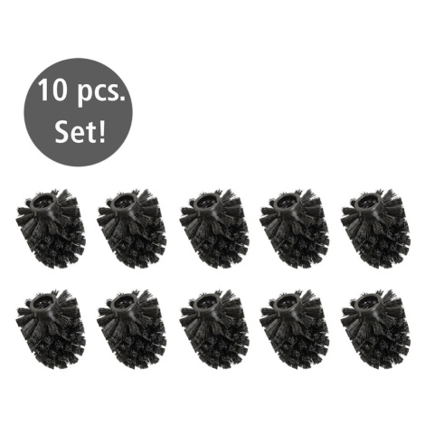 Čierne plastové náhradné hlavica pre WC kefy v súprave 10 ks Ø8cm – Wenko
