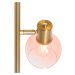 Stojacia lampa Art Deco zlatá s ružovým sklom 3 svetlá - Vidro