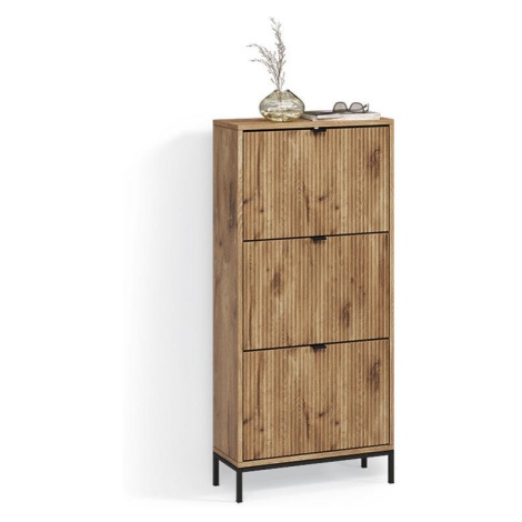 Livinity® SKLÁPAČ TOPÁNOK Aterno Dub Viking 60 x 130 cm s 3 výklopnými zásuvkami