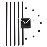 Nástenné hodiny štvorce Flex z10b, 58 cm, čierne