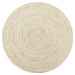 Ručne vyrábaný koberec juta, biely a prírodný 150 cm