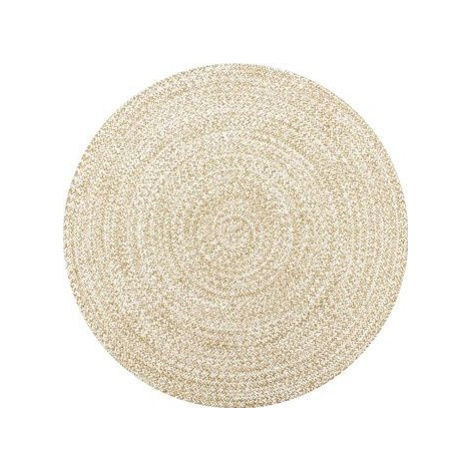 Ručne vyrábaný koberec juta, biely a prírodný 150 cm SHUMEE