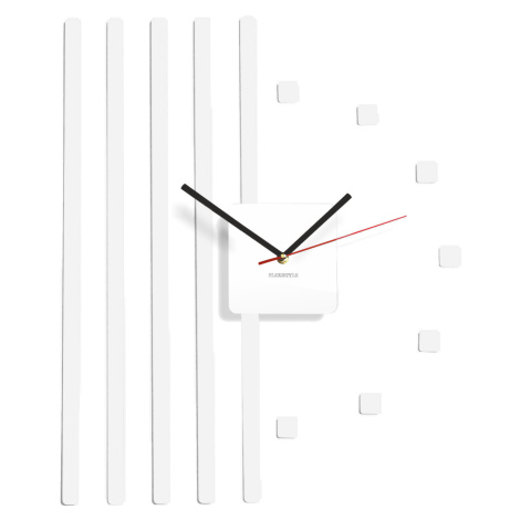Nástenné akrylové hodiny štvorce Flex z10b, 58 cm, biele