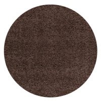 Kusový koberec Life Shaggy 1500 brown kruh Rozmery koberca: 80x80 kruh