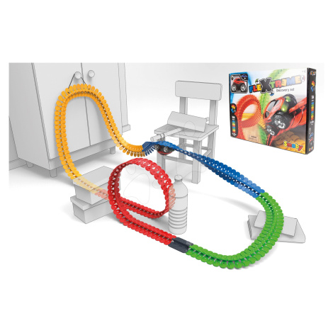 Flexibilná autodráha FleXtreme Discovery Set Smoby 184 dielov dráhy a 440 cm dlhá s elektronický