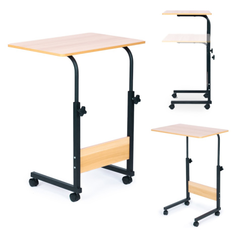 Stůl na notebook s kolečky KANAP černý/hnědý MODERNHOME