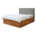 Sivo-prírodná dvojlôžková posteľ s úložným priestorom s roštom 160x200 cm Cara – Bobochic Paris