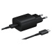 Sieťová nabíjačka Samsung Quickcharge 25W EP-TA800XBE + USB-C kábel čierna (Blister)
