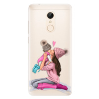 Silikónové puzdro iSaprio - Kissing Mom - Brunette and Girl - Xiaomi Redmi 5