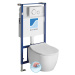 Závesné WC SENTIMENTI Rimless s podomietkovou nádržkou a tlačidlom Schwab, biela 10AR02010SV-SET