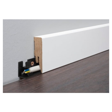 Lišta soklová Naturel biela, MDF, dĺžka 260 cm, výška hrany 58 mm, L95491