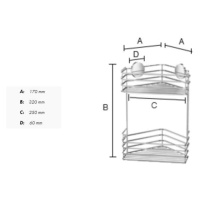 SO - BB - B1202 - Košík do sprchy dvojitý samolepiaci CHL - chróm lesklý