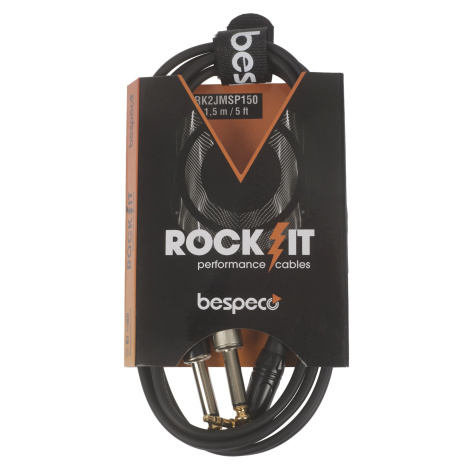 Bespeco ROCKIT Interlink Cable Jack 3,5 TRS M 90° - 2x Jack TS 1,5 m