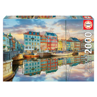 Puzzle Sunset At Copenhagen Harbour Educa 2000 dielov a Fix lepidlo