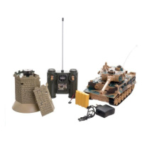 Tank RC 35cm + bunker na bat. plast s dobíjacím packom so zvukom so svetlom 40MHz