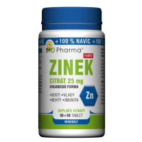 BIO PHARMA Zinok Citrát Forte 25 mg 90+90 tabliet