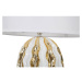 Keramická stolová lampa s textilným tienidlom v bielo-zlatej farbe (výška 48 cm) Glam Stary – Ma