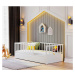 Detská posteľ 100x200cm so zábranami a zásuvkou fairy - biela