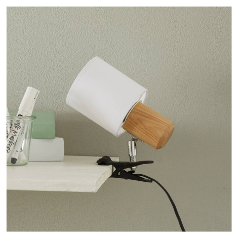 Moderná upínacia lampa Clampspots biele tienidlo Spot-Light