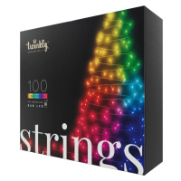 Twinkly Strings Multi-Color inteligentné žiarovky na stromček 100 ks 8m čierny kábel