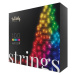 Twinkly Strings Multi-Color inteligentné žiarovky na stromček 100 ks 8m čierny kábel