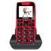 EVOLVEO EasyPhone, mobilný telefón pre seniorov s nabíjacím stojanom (červená farba)