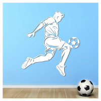 Drevený športový obraz na stenu - Futbalista, Biela