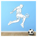 Drevený športový obraz na stenu - Futbalista, Biela