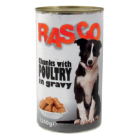 RASCO DOG KONZERVA HYDINOVE KUSKY V STAVE 1240G