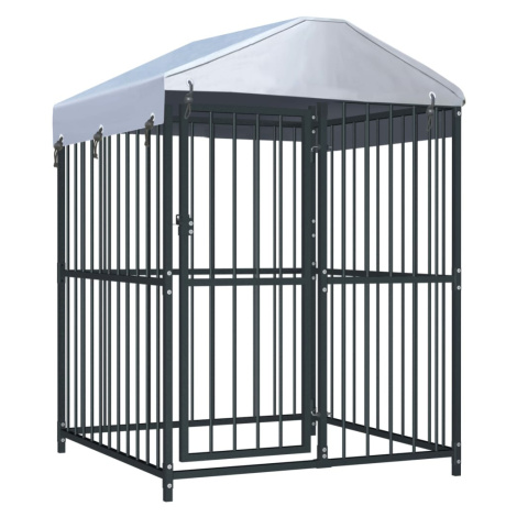 vidaXL VonkajĹˇia voliĂ©ra pre psy so strechou 120x120x150 cm