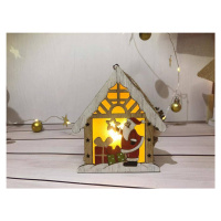 Dekorácia MagicHome Vianoce, Santa v domčeku, LED, závesná, 9x3x10,4 cm