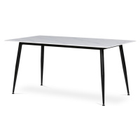 Sconto Jedálenský stôl LUCIAN biely mramor/čierna, šírka 160 cm